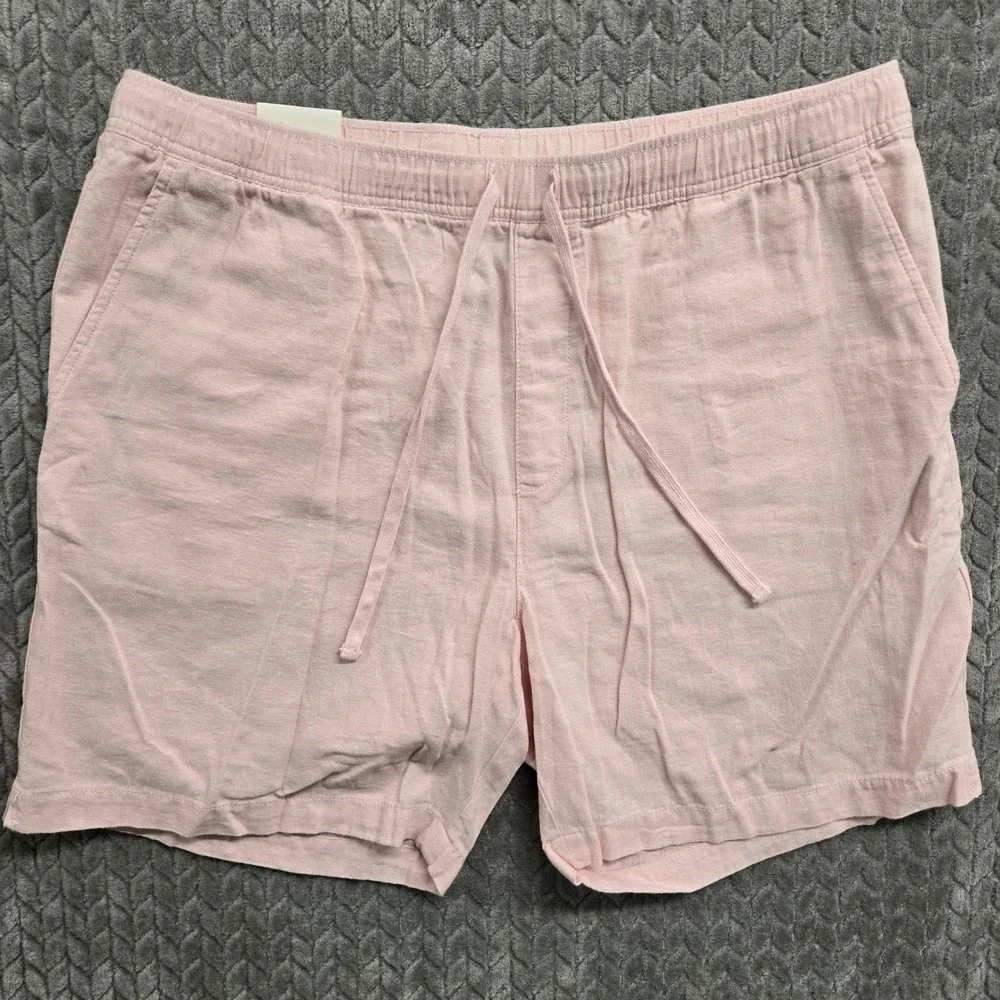 Banana Republic Deck 7 Inch Shorts Mens‎ XL Pink Linen Blend Drawstring